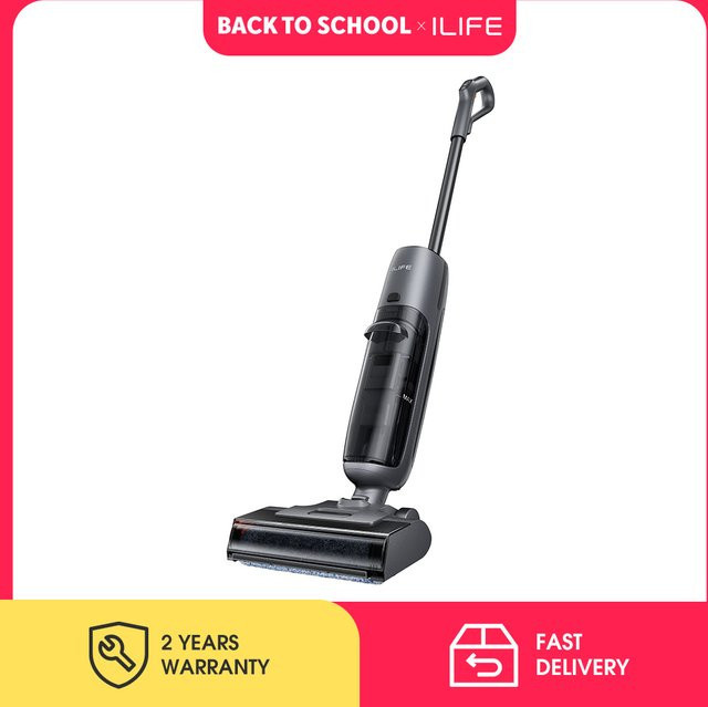 ILIFE W90 Pro Akku-Saugwischer Nass-Trocken-Staubsauger mit 7000Pa Saugleistung, Selbstreinigungsfunktion, LED-Display und Doppel-Wassertank in Schwarz - Bild 1