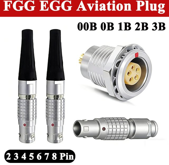 DIVEDEER Luftfahrtstecker Metall-Stecker mit Push-Pull-Selbstverriegelung für Signalempfang, Farbe: Silber - Bild 1
