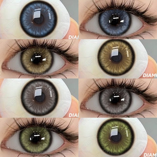EYESHARE Diamond-Blue farbige Kontaktlinsen Jahreslinsen, 2 Stück - Bild 1
