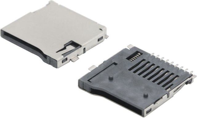 10er Set HPJF Micro SD Karten Slot Anschlüsse 9Pin TF Karten Deck in Silber für Telefon, Tablet und Fahrzeug-Navigation - Bild 1