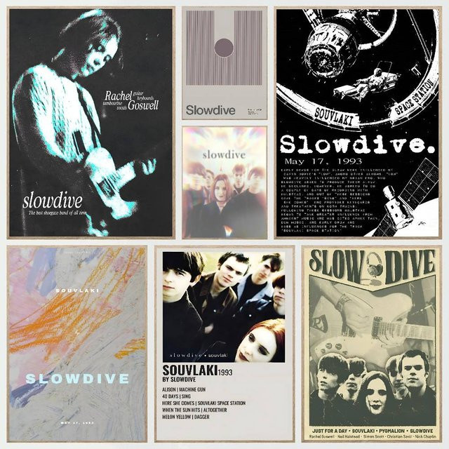 Minimalist Slowdive Everything Is Alive Souvlaki Shoegaze Musik Poster, Selbstklebender Wanddekor in Mehrfarbig, B/H: 15 x 15 cm - Bild 1