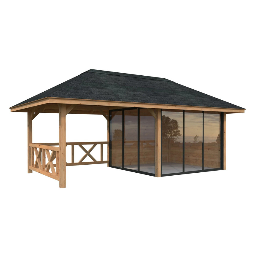PALMAKO Pavillon Bianca Set 203 Slide aus Fichtenholz in Braun, B/H/T: 588 x 319 x 300 cm - Bild 2