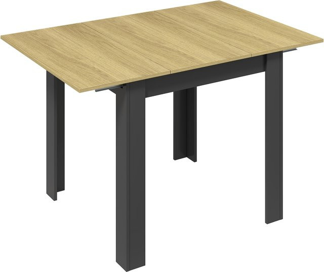 Ausziehbarer Esstisch Pesoli von VCM aus Holz in Braun, B/T/H: 80 x 80 x 75 cm, erweiterbar auf 120 cm Breite - Bild 1