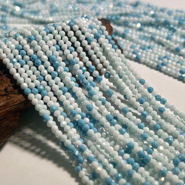 Perlen Zirkonia, facettiert, rund, 2 mm, Unisex - Bild 1