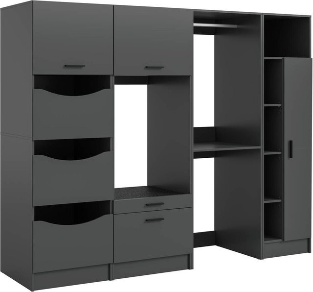 Waschmaschinenumbauschrank Free von xonox.home in Anthrazit Matt, B/H/T: 248 x 195 x 68 cm - Bild 1