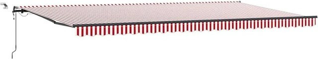 vidaXL Markisenstoff aus Polyester in Rot-Weiß gestreift, Breite: 600 cm, Höhe: 300 cm - Bild 1