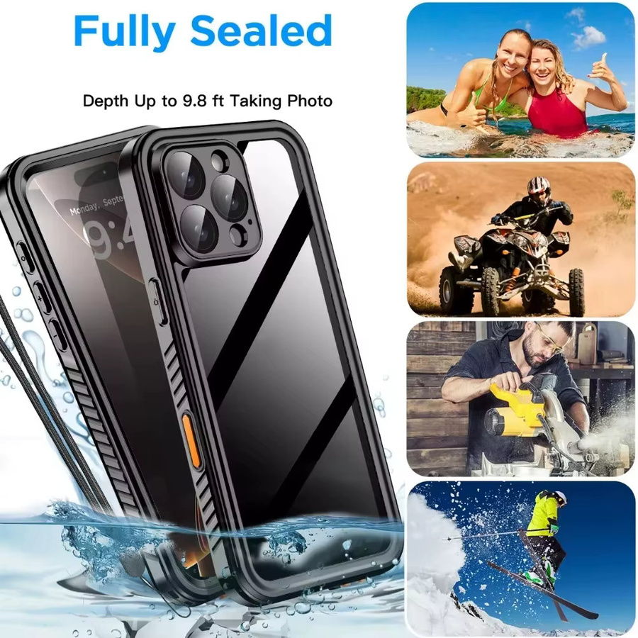 Wasserdichte iPhone Schutzhülle aus Aluminium mit IP68 Zertifizierung für Unterwasseraufnahmen in Schwarz - Bild 6