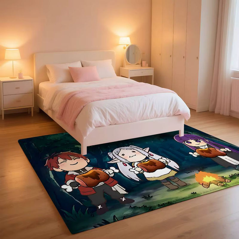 F-Frieren Beyond Journey's End Bodenmatte aus bedrucktem Flanell in Multicolour für Badezimmer, Küche und Eingangsbereich - Bild 3