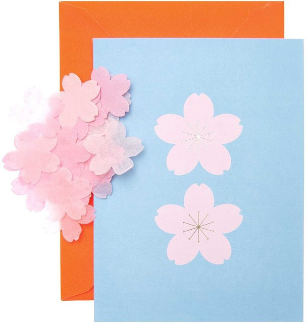 Rico Design Paper Poetry Grußkartenset Kirschblüten in Hellblau - Bild 1