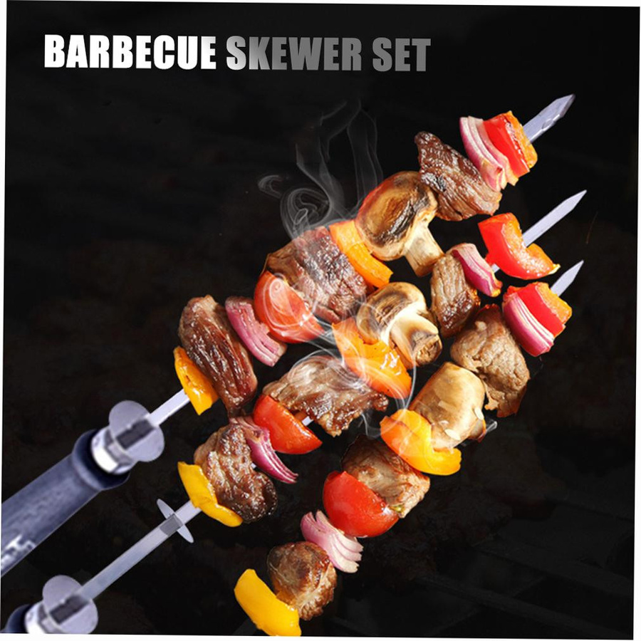KONNWEI Grillspieße aus Edelstahl in Silber, 6er Set robuste Schaschlikspieße für Gasgrills und Holzkohlegrills - Bild 5