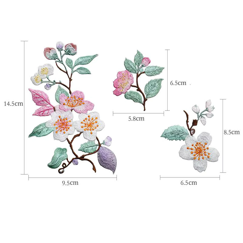 Elegante Blumen-Stickerei-Aufnäher von eelhoe in Multicolour zum Aufbügeln als DIY-Applikation für Kleidung und Taschen - Bild 2
