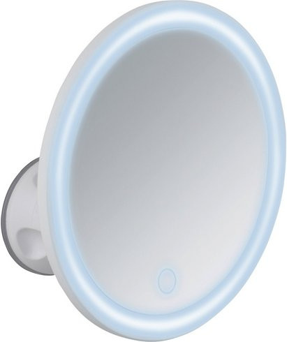 WENKO LED-Spiegel rund in Weiss mit Klebebefestigung, Breite: 18,5 cm, Höhe: 10,5 cm - Bild 1
