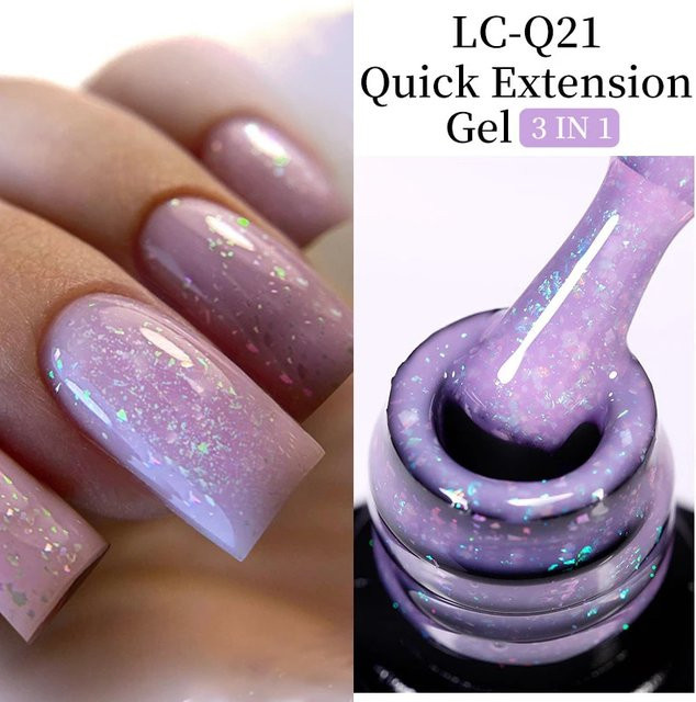 LILYCUTE Glitter Quick Extension Gel Nagellack, Lila, 7 ml - Bild 1