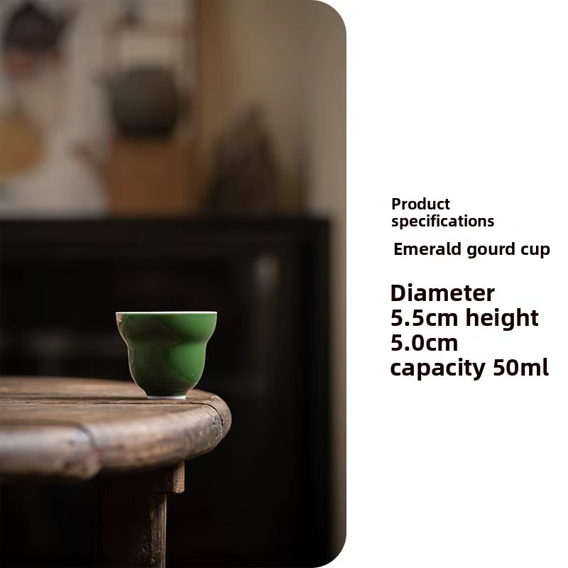 PDQ Teetasse aus Keramik im chinesischen Stil, Grüne Gongfu-Teetasse für Zen und Meditation - Bild 6