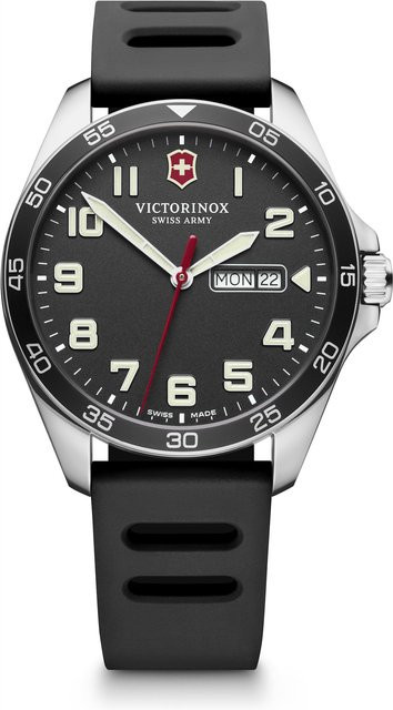Victorinox Armbanduhr, Quarz, Edelstahl, Kautschukarmband, Herren, Schwarz - Bild 1
