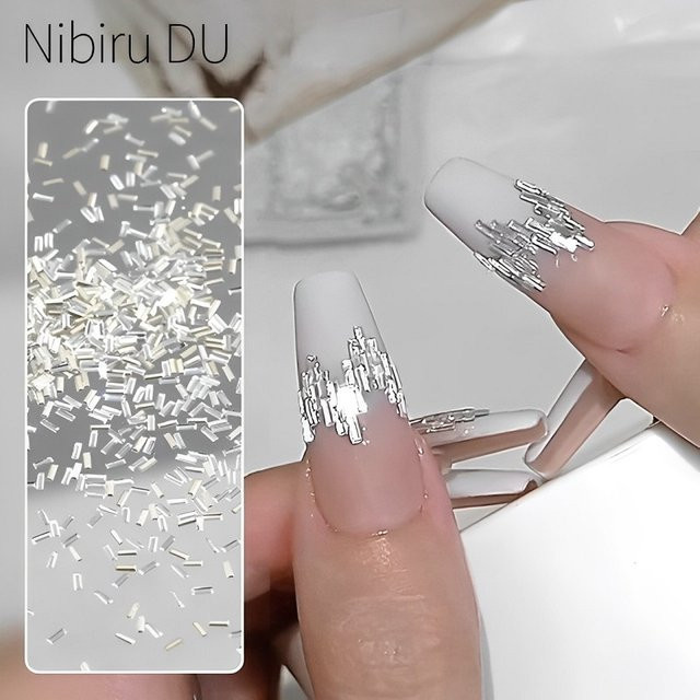 Nibiru DU Nagel-Dekoration, Silber, Glänzend, 50 Stück - Bild 1