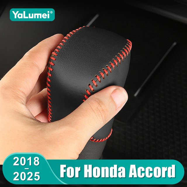 YaLumei Leder Schaltknauf Abdeckung in Schwarz für Honda Accord 10. und 11. Generation (2018-2025) - Bild 1
