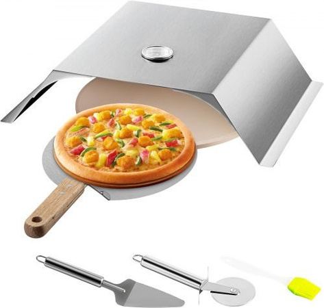 VEVOR Pizza Ofen Set aus Edelstahl für 22 Zoll Holzkohlegrills inklusive Pizzastein und Pizzaschieber