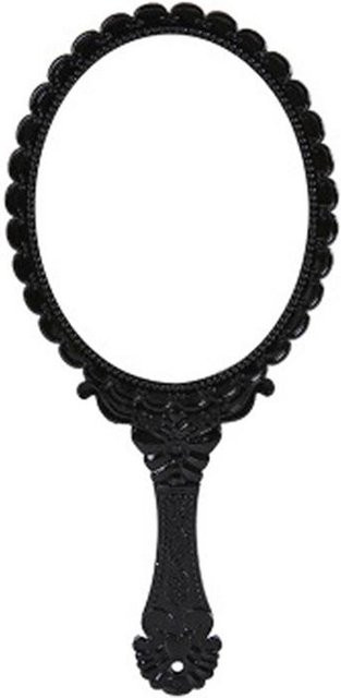 SeasonsEase Vintage Handspiegel in Schwarz mit antikem Design und ovalem Glas - Bild 1