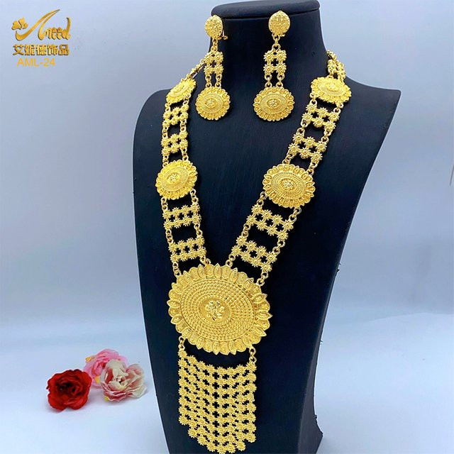 Aniid Halskette und Ohrringe Set, Gold, Damen - Bild 1