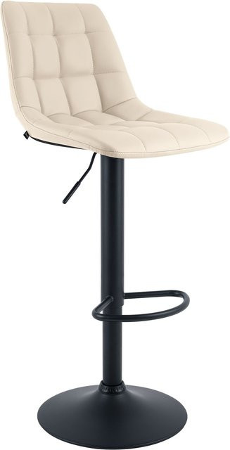 CLP Barhocker Mapun höhenverstellbar, gepolsterter Barstuhl 360 Grad drehbar mit Metallgestell in Beige - Bild 1