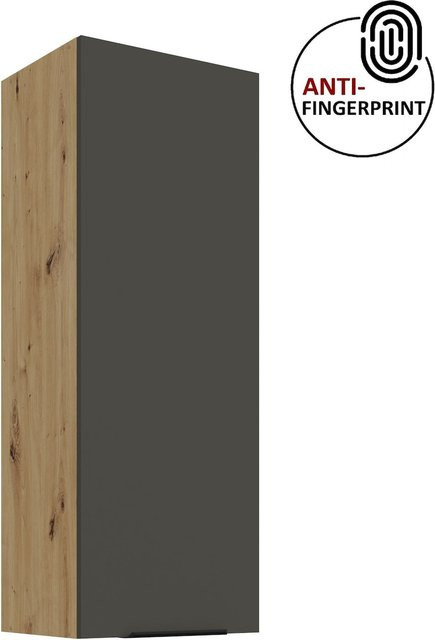 ARIA Hängeschrank Küchenzeile in Graphite Grau mit Anti Fingerprint Oberfläche, Höhe: 40 cm, Breite: 90 cm - Bild 1