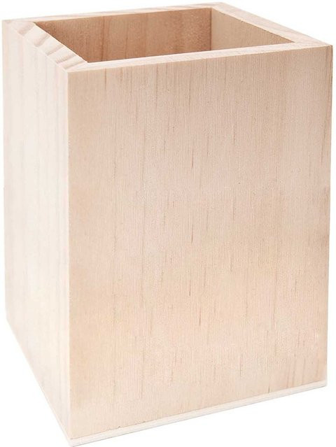 Rico Design Stiftehalter eckig in Natur, B/T/H: 8,0 x 8,0 x 11,0 cm - Bild 1