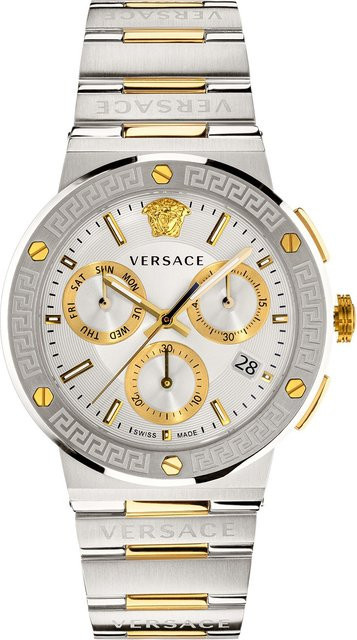 Versace Chronograph, Quarz, Edelstahl, Silber, 46 mm, Herren - Bild 1