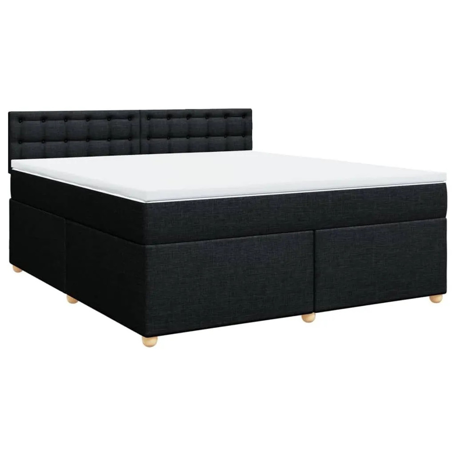 vidaXL Boxspringbett Hybrid mit Matratze und Taschenfederkern in Schwarz, B/T: 180 x 200 cm - Bild 2