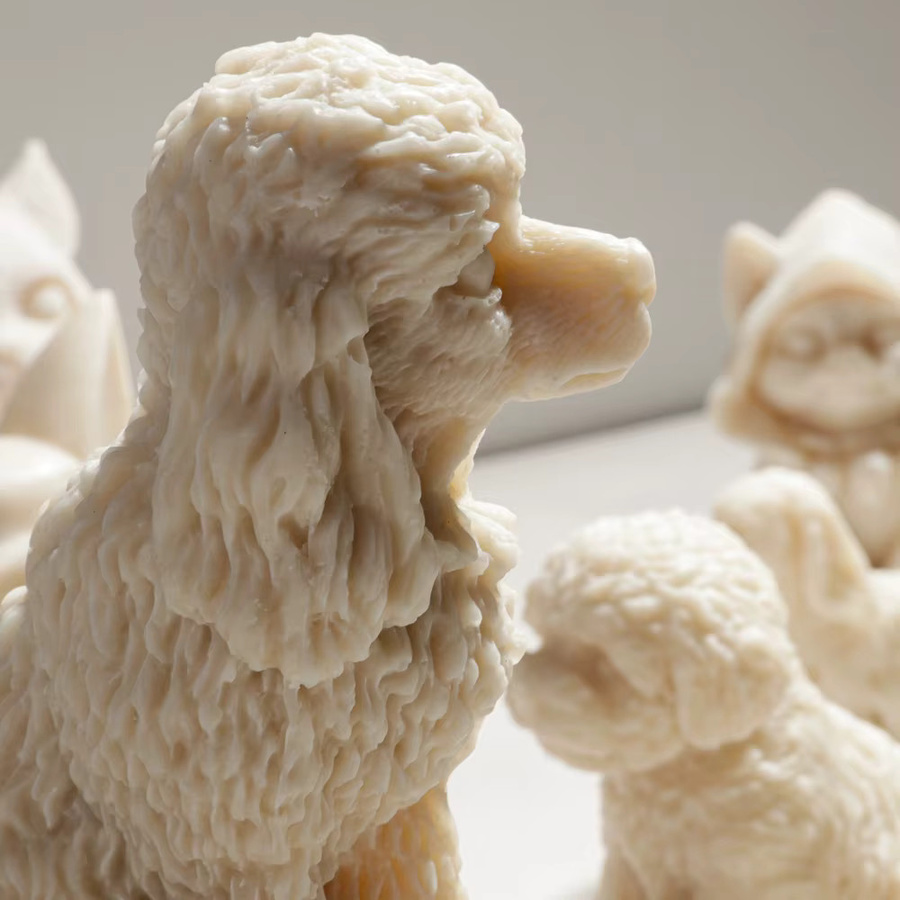 Silikonform für 3D-Tierkerzen mit Katzen- und Hundemotiven in Weiß zum Selbermachen - Bild 2