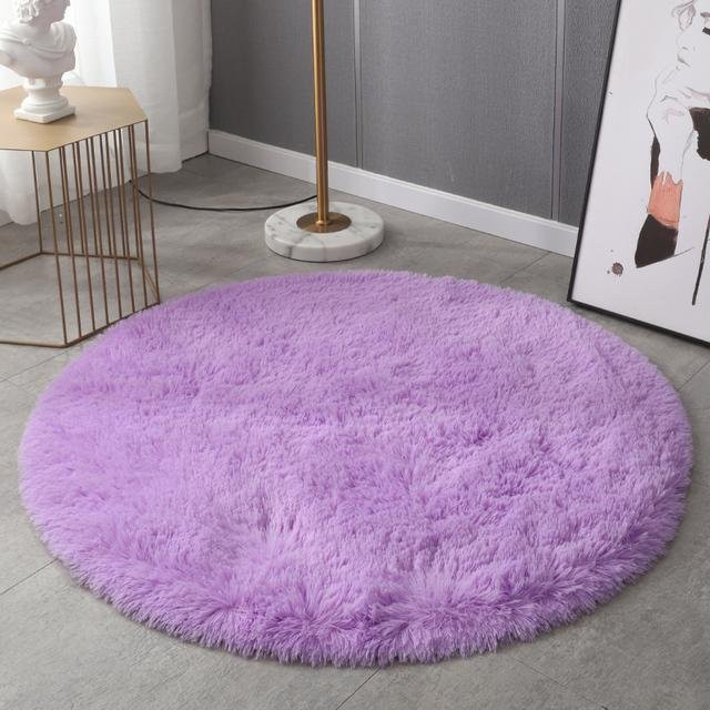 Runder Plüschteppich von Yiran Furniture, flauschig und rutschfest für Wohnzimmer, Schlafzimmer oder Kinderzimmer, Durchmesser: 200 cm - Bild 1