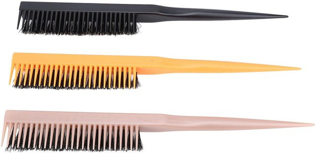 Koogeelife Toupierbürste Stielkamm, 3 Stück, beige, Nylonborsten, Damen - Bild 1