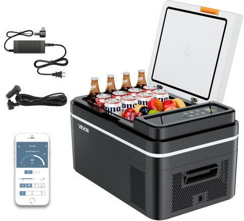 VEVOR Kompressor Kühlbox 22 L mit App-Steuerung, Elektrische Gefrierbox für Camping und Reisen, Schwarz - Bild 1