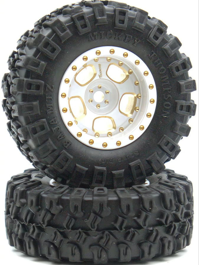 TxXrcss 48g Messing Heavy RC 1.0 Beadlock Rad- und Reifensatz, Metall, -2mm Offset Felgen - Bild 6