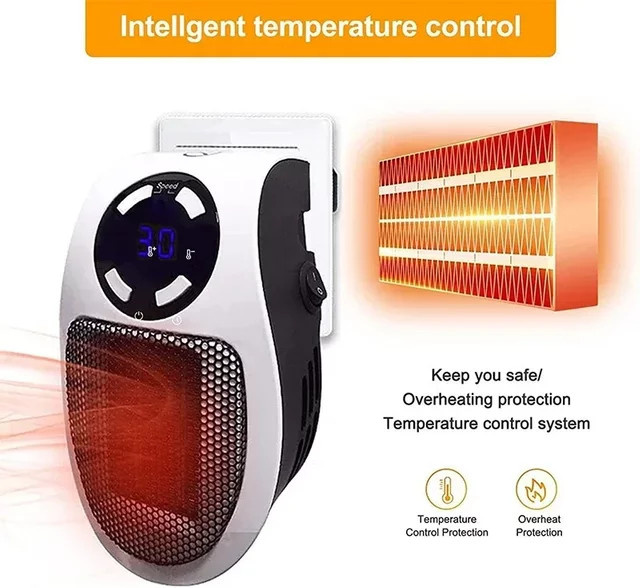 NOCCLILI Wandmontierte Keramik-Heizung mit Fernbedienung, 350 W, Weiß - Bild 1
