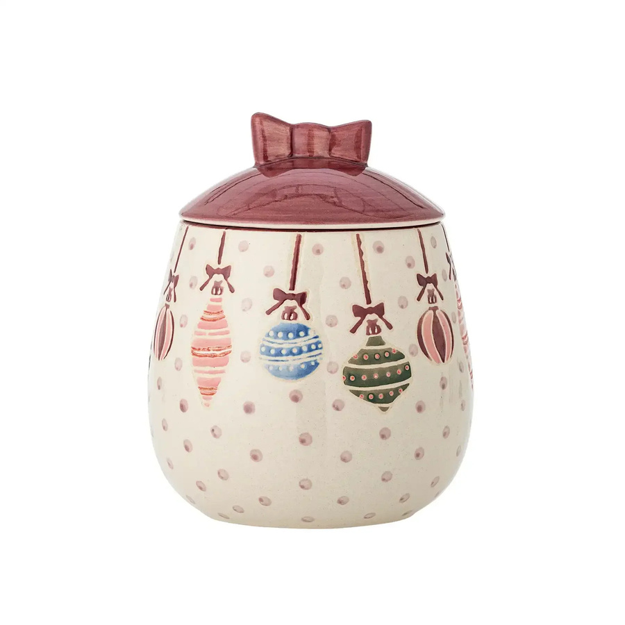 Bloomingville Topf mit Deckel Ornamentia rot beige multicolour 900 ml - Bild 1