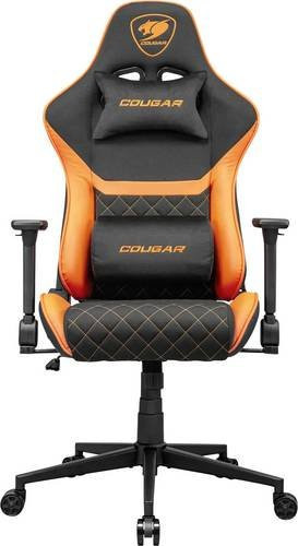 Cougar Armor One V2 F Gaming-Stuhl CGR-A2F in Schwarz und Orange mit Premium-PVC-Leder und Gewebestoff - Bild 1