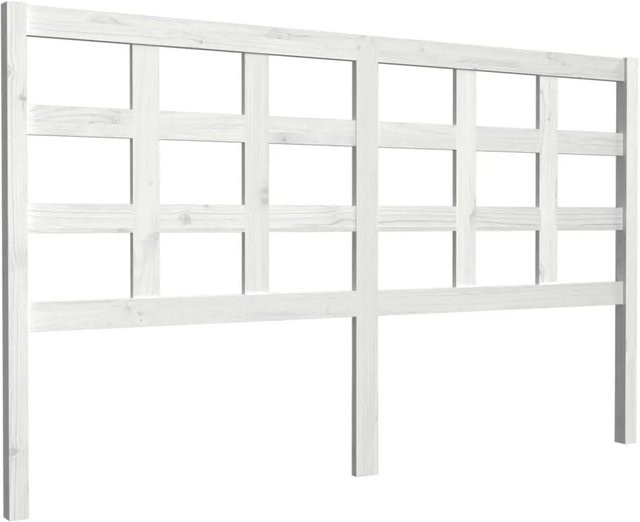 vidaXL Kopfteil aus Massivholz Kiefer in Weiß mit rustikaler Optik, B: 165,5 cm, T: 4 cm, H: 100 cm - Bild 1