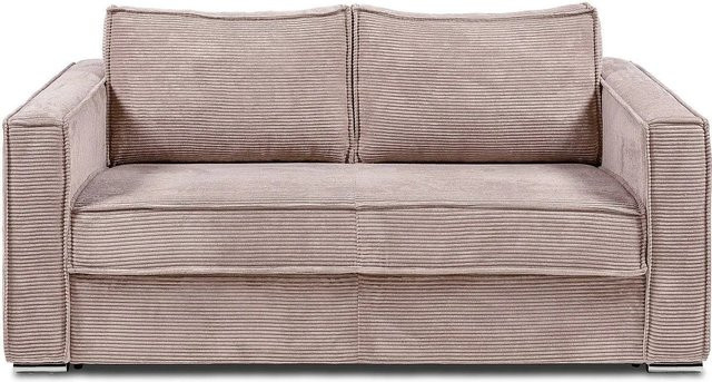 Vente-unique Schlafsofa Loreto in Rosa mit Klick-Klack-Funktion und Polsterung, Breite: 195 cm - Bild 1