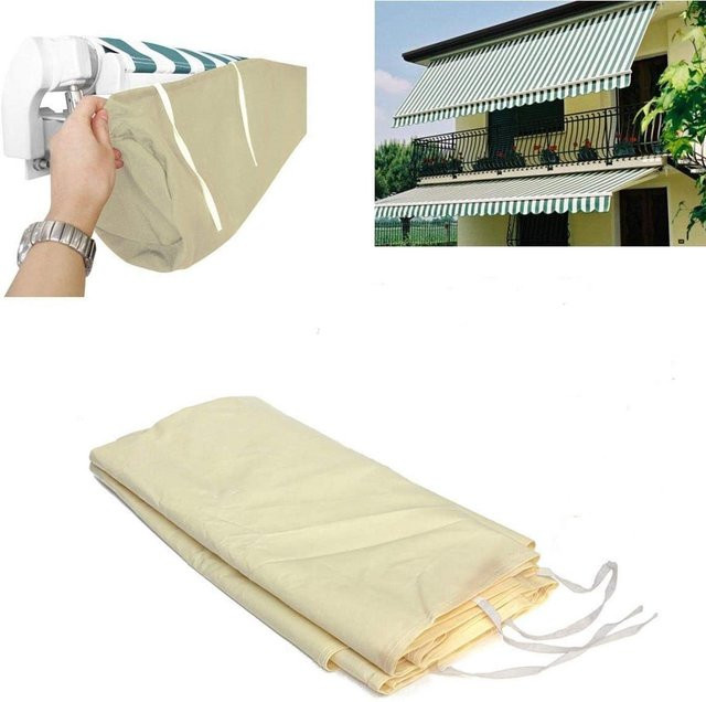 Wasserdichte Markisenhülle aus Polyester in Beige zur Aufbewahrung von Gartenmarkisen und Zelten - Bild 1