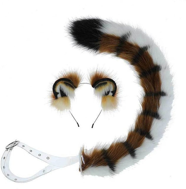YIRAN Tigerohr und Schwanz, Plüsch, 2-teiliges Set, Zubehör - Bild 1