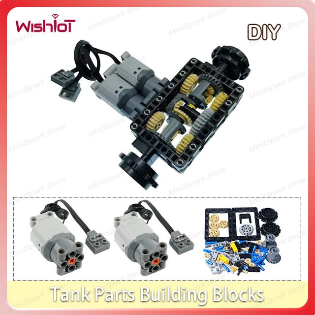 Wishiot Mini Bricks Tank Bausteine mit Doppel-Wellen-Lenkung und Motor-Control-Struktur für DIY-Modellbau - Bild 1