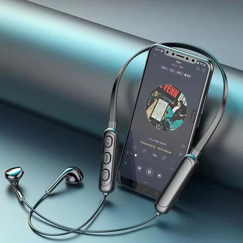 KAFNHCKA Sport-Bluetooth-Kopfhörer mit Nackenbügel in Schwarz für iPhone, Xiaomi und Huawei - Bild 2