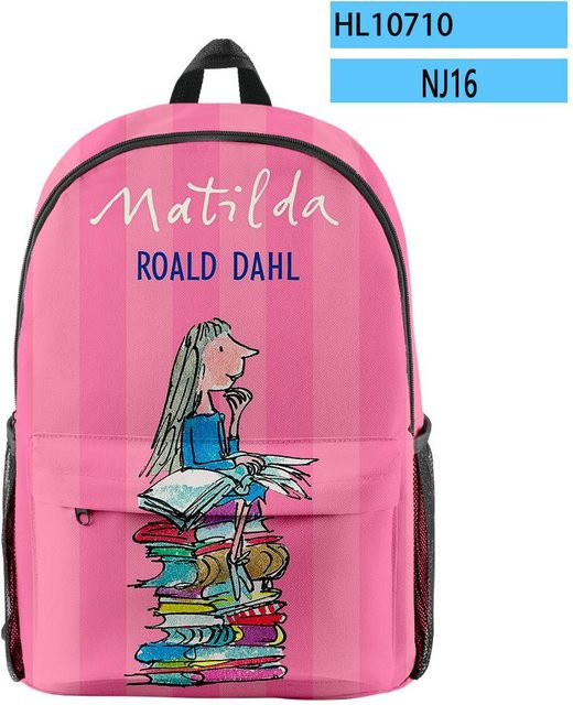 Fancy Style Studio Matilda das Musical Rucksack in Pink mit 3D-Druck aus wasserdichtem Oxford-Material - Bild 1