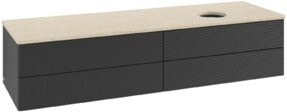 V&B Waschtischunterschrank Antao mit Frontstruktur in Blau, B/T: 160 x 50 cm - Bild 1