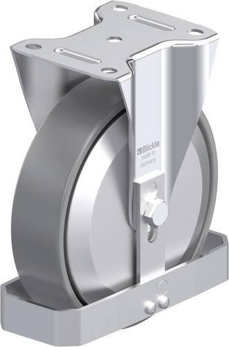 Blickle B-PO 200K-ELS-FA-FS Stahlblech-Bockrolle in Silber/Grau mit 200mm Rad-Durchmesser und 400kg Tragfähigkeit - Bild 1