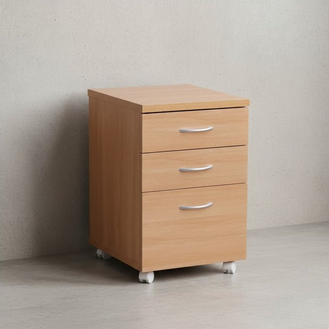 KADIMA DESIGN Moderner Büro Rollcontainer in Braun mit 3 Schubladen, B/H/T: 60 x 60 x 40 cm - Bild 1