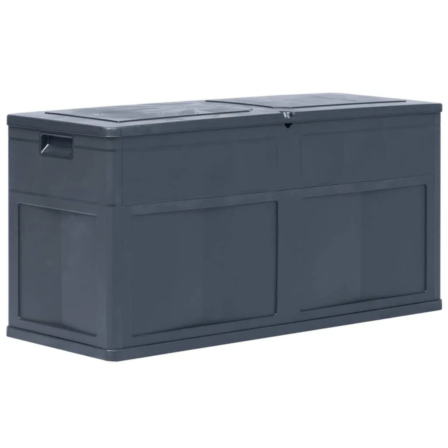 vidaXL Garten-Aufbewahrungsbox aus Kunststoff, 320 L, Schwarz - Bild 2
