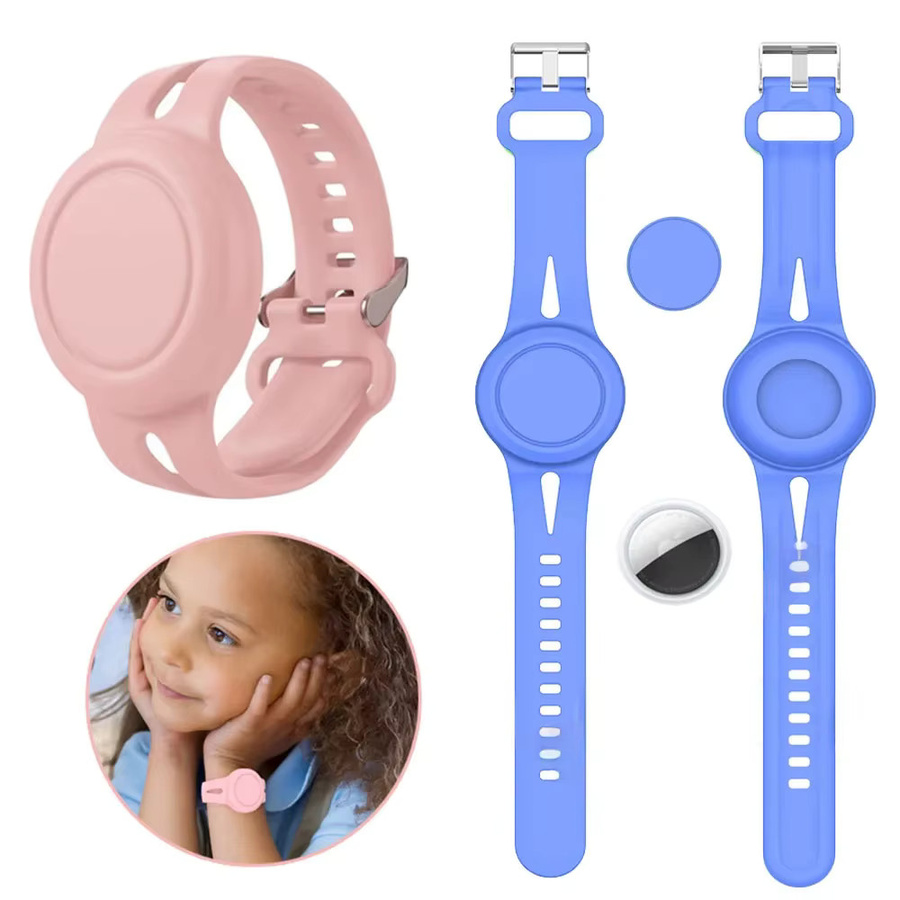 DOLANBIA Wasserdichte Silikon-Armbandhülle für Apple AirTag mit Handschlaufe in Schwarz für Kinder - Bild 3