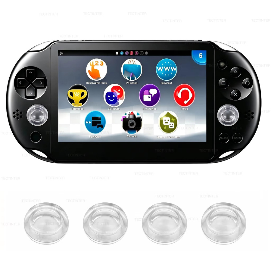 4er-Set TECTINTER Silikon Thumbstick Grip Abdeckungen für PlayStation PSV1000 und PSV2000 Konsole, Transparent - Bild 2
